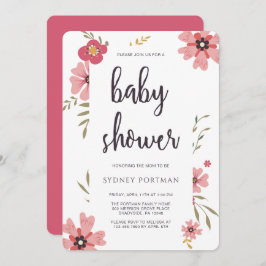 Baby shower Moderne Bloemen Kaart