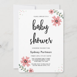 Baby shower Moderne Bloemen Kaart