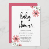 Baby shower Moderne  Bloemen Kaart (Voorkant / Achterkant)