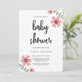 Baby shower Moderne  Bloemen Kaart (Staand voorkant)