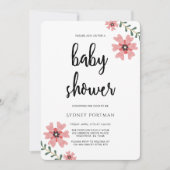 Baby shower Moderne  Bloemen Kaart (Voorkant)