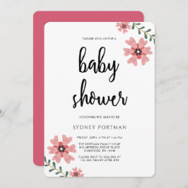 Baby shower Moderne Bloemen Kaart