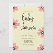 Baby shower Moderne  Bloemen Kaart (Voorkant)