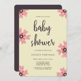 Baby shower Moderne Bloemen Kaart