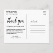 Baby Shower Moderne Dankjefoto Briefkaart (Achterkant)