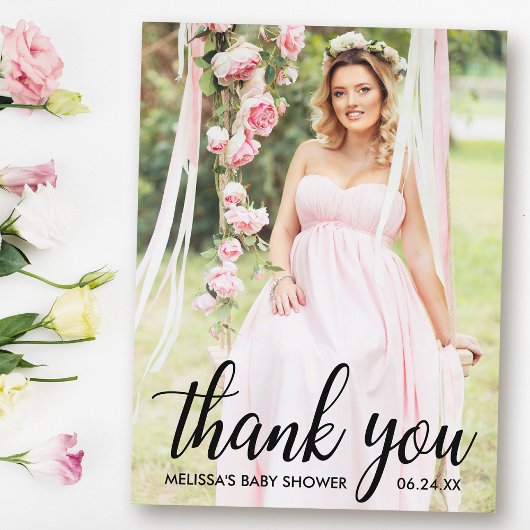 Baby Shower Moderne Dankjefoto Briefkaart