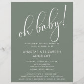 Baby shower Moderne de Groene Uitnodiging van de S Flyer (Voorkant)