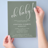 Baby shower Moderne de Groene Uitnodiging van de S Flyer (Hand)