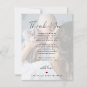 Baby shower moderne, eenvoudige scriptfoto bedankkaart (Voorkant)