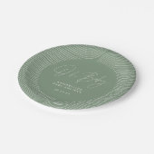 Baby shower moderne groene elegante geometrie papieren bordje (Gekanteld)