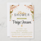 Baby shower Moderne Groene en Bruine Botanicals Kaart (Voorkant)