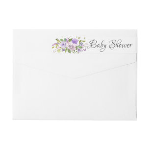 Baby shower Moderne lavender Flowers label