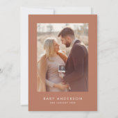 Baby shower moderne terracotta elegant foto kaart (Achterkant)