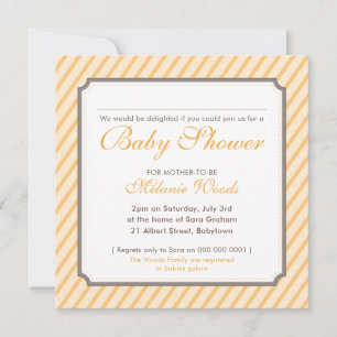 BABY SHOWER moderne vintage cute strepen neutraal Kaart