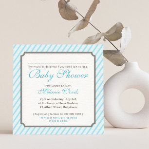 BABY SHOWER moderne vintage zoete snoep strepen bl Kaart