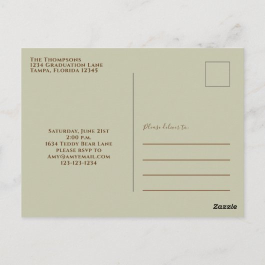 Baby shower Moderne Waterverf Gesmolten dier Briefkaart (Achterkant)