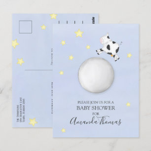 Baby shower Moderne Waterverf Koe sprong over maan Briefkaart