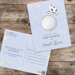 Baby shower Moderne Waterverf Koe sprong over maan Briefkaart