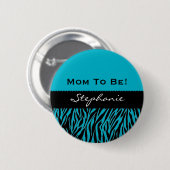baby shower Moderne Zebra Afdrukken Aangepaste kle Ronde Button 5,7 Cm (Voorkant /achterkant)