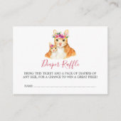 Baby shower Moeder En Baby Kat Luier Raffle Informatiekaartje (Voorkant)