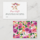 Baby shower Moeder En Baby Lamb Luier Raffle Informatiekaartje (Voorkant / Achterkant)