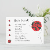 Baby shower Moeder Ladybug en Baby Ladybug Uitvoer Kaart (Staand voorkant)