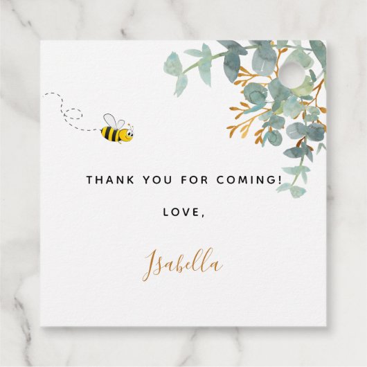 Baby shower moeder om eucaluptusscript te zijn bedankjes labels (Achterkant)