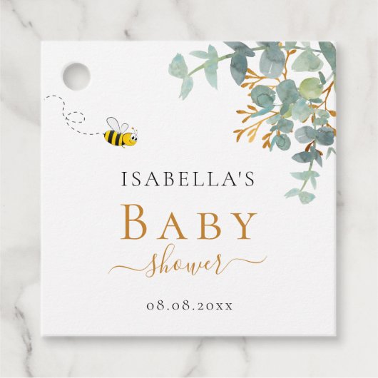 Baby shower moeder om eucaluptusscript te zijn bedankjes labels (Voorkant)