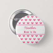 baby shower moeder om hart V08 roze te zijn Ronde Button 5,7 Cm (Voorkant /achterkant)