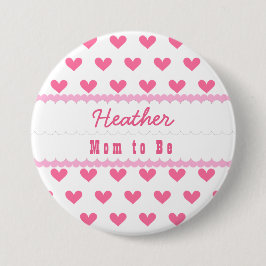 baby shower moeder om hart V08 roze te zijn Ronde Button 5,7 Cm