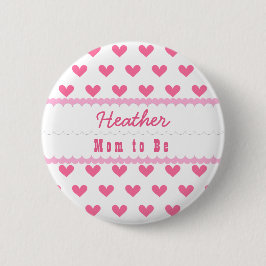 baby shower moeder om hart V08 roze te zijn Ronde Button 5,7 Cm