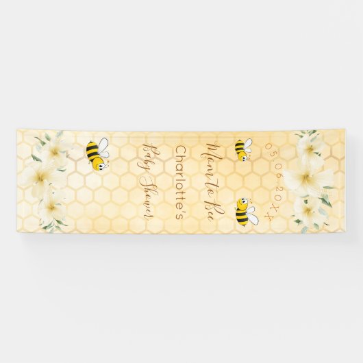 Baby shower moeder om hommels honingraat te worden spandoek (Horizontaal)