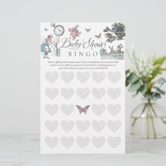 Baby shower moeder-te-zijn Alice in Wonderland Bin (Staand voorkant)