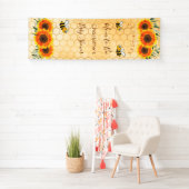 Baby shower moeder tegen zonnebloemen gele honingr spandoek (Insitu)