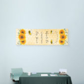 Baby shower moeder tegen zonnebloemen gele honingr spandoek (Beurs)