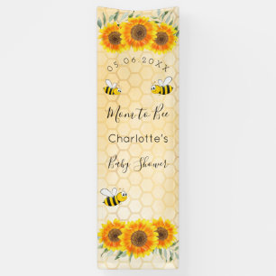 Baby shower moeder tegen zonnebloemen gele honingr spandoek