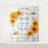 Baby Shower Moeder-to-be zonnebloemen robuuste hou Wandkleed (Voorkant)