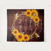 Baby Shower Moeder-to-be zonnebloemen rustieke hou Wandkleed (Voorkant (horizontaal))