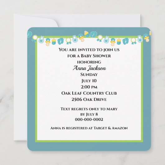 Baby shower moeder witte eend en eendje kaart (Achterkant)