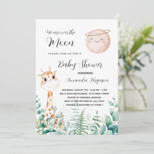 Baby shower-moerasgebied eucalyptusbos kaart (Staand voorkant)