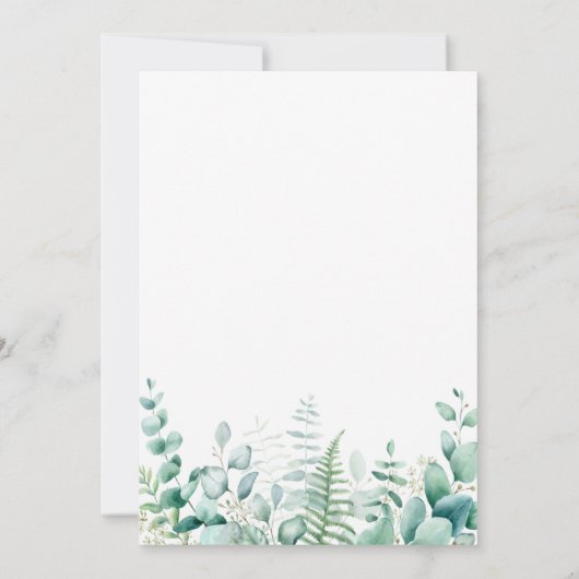 Baby shower-moerasgebied eucalyptusbos kaart (Achterkant)