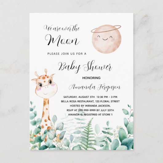 Baby shower-moerasgebied eucalyptusbos uitnodiging briefkaart (Voorkant)