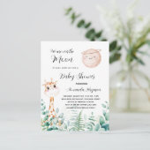 Baby shower-moerasgebied eucalyptusbos uitnodiging briefkaart (Staand voorkant)