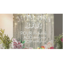 Baby Shower MOM-OSA BAR Bord Bloemen Hout Lichtjes