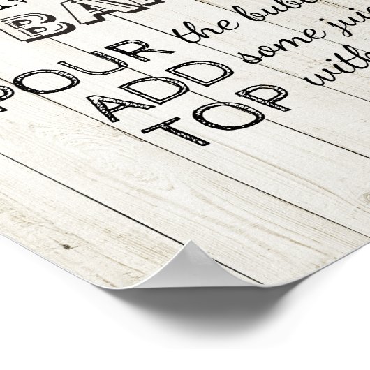 Baby shower MOM-OSA BAR Teken Succulent Rustisch H Poster (Hoek)