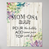 Baby shower MOM-OSA BAR Teken Succulent Rustisch H Poster