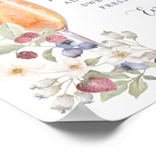 Baby shower Mom-osa Bar Wilde bessen en bloemen Poster (Hoek)