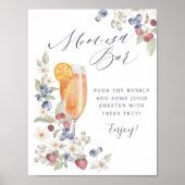 Baby shower Mom-osa Bar Wilde bessen en bloemen Poster (Voorkant)