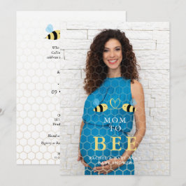 Baby Shower Mom to Bee Quote Bees Couple Photo Kaart