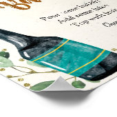 Baby shower Momosa-balk met flessen Poster (Hoek)